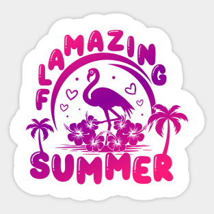 Flamazing Summer Hello Summer Flamingo Lover Summer Time Sticker